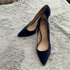Nine West Blue Heels Sleek Suede Design